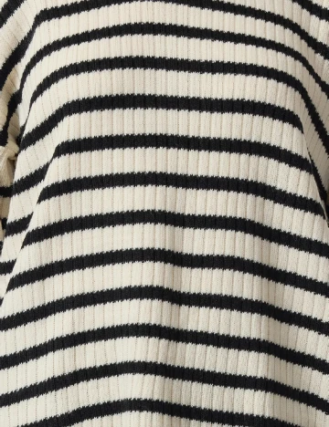 Pulover SHEIN, ecru/negru Alb