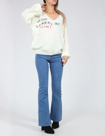Bluza Oversize SHEIN, alb Alb