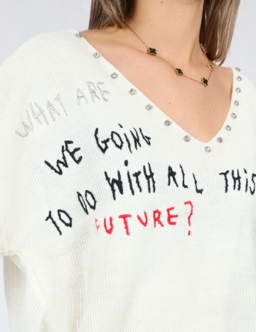Bluza Oversize SHEIN, alb Alb