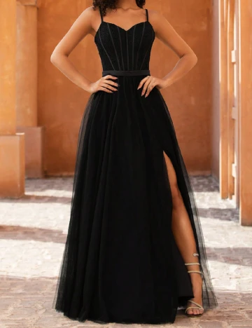 Rochie lunga Moevio, negru Negru