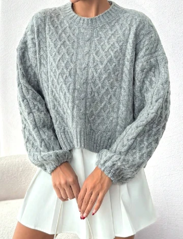 Pulover Oversize SHEIN, gri Gri