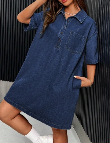 Rochie scurta SHEIN, bleumarin Albastru