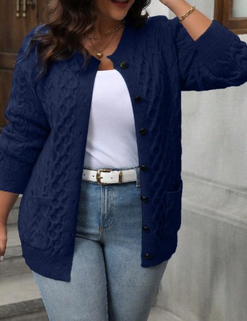 
						Cardigan SHEIN CURVE, albastru