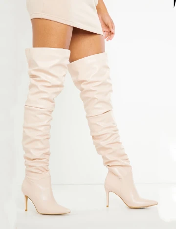 Cizme PrettyLittleThing, crem Crem