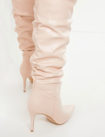 Cizme PrettyLittleThing, crem