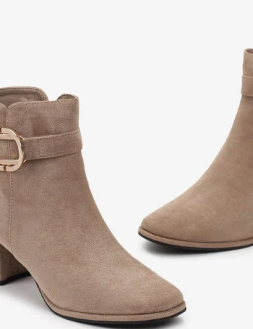 Botine PrettyLittleThing, maro deschis