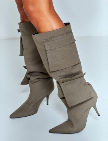 
						Cizme PrettyLittleThing, kaki
