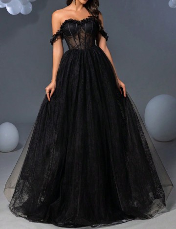 
						Rochie lunga Faeriesty, negru