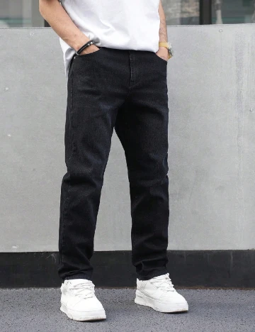 Blugi SHEIN Plus Size Men, bleumarin inchis Albastru