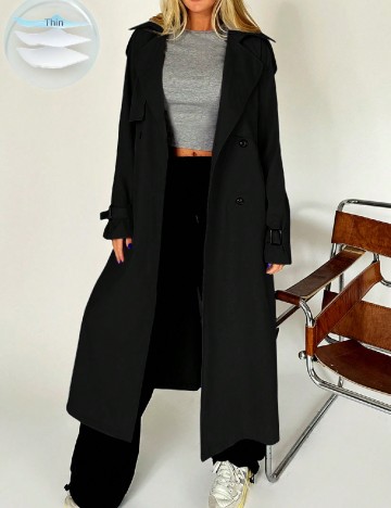 
						Trench SHEIN, negru