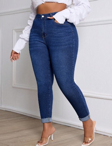 
						Blugi SHEIN CURVE, albastru