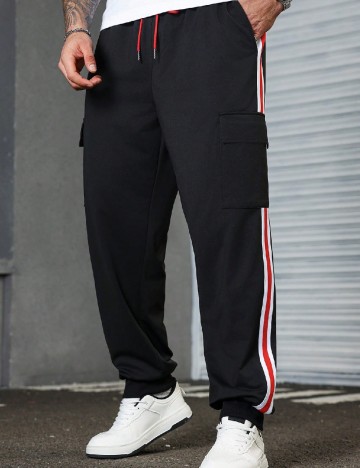 
						Pantaloni SHEIN Plus Size Men, negru