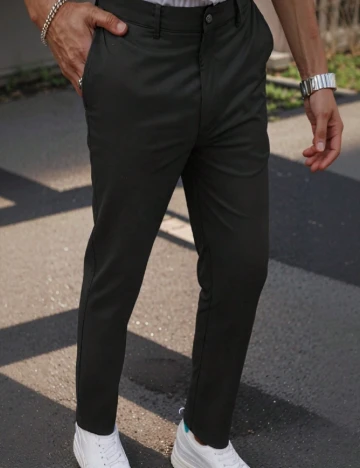 Pantaloni SHEIN Plus Size Men, negru Negru