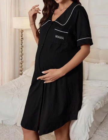 Rochie de noapte SHEIN Maternity, negru Negru