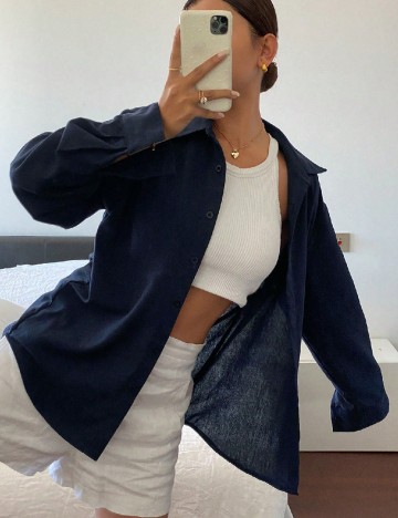 
						Camasa Dazy, bleumarin