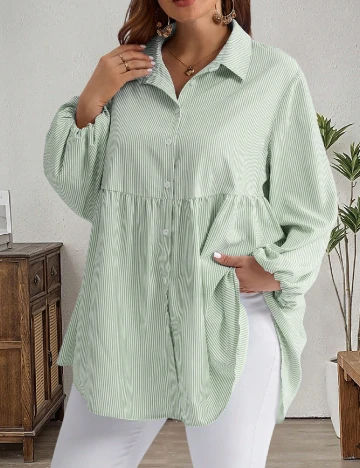 Camasa Emery Rose Curve, verde/alb