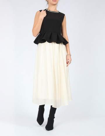 Compleu Dazy, negru/ecru