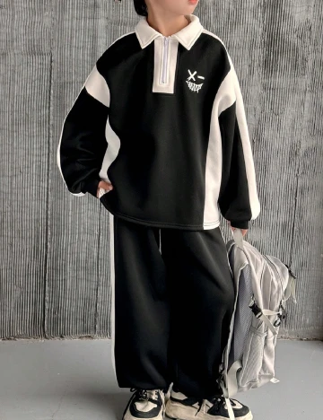 Compleu Shein Kids, negru Negru