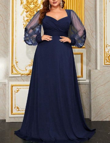 
						Rochie lunga Giffniseti Plus Size, bleumarin