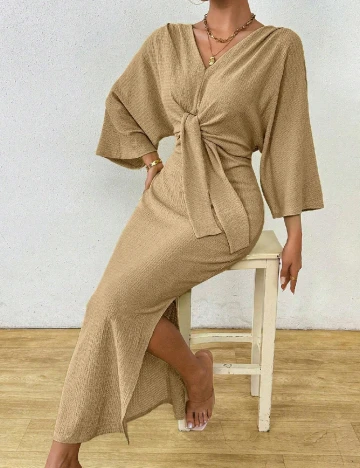 Rochie lunga SHEIN, maro deschis