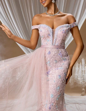 Rochie lunga SHEIN, roz pudra