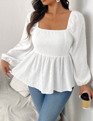 
						Bluza SHEIN CURVE, alb