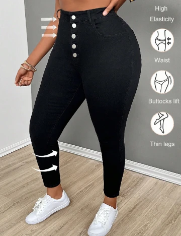 Blugi SHEIN CURVE, negru