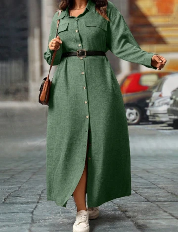 Rochie lunga SHEIN CURVE, verde