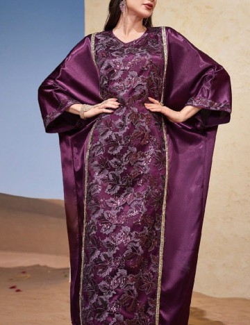 
						Rochie de tip Kaftan SHEIN, mov