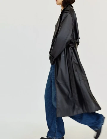 Trench Pull&Bear, negru Negru