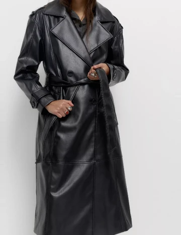 Trench Pull&Bear, negru Negru