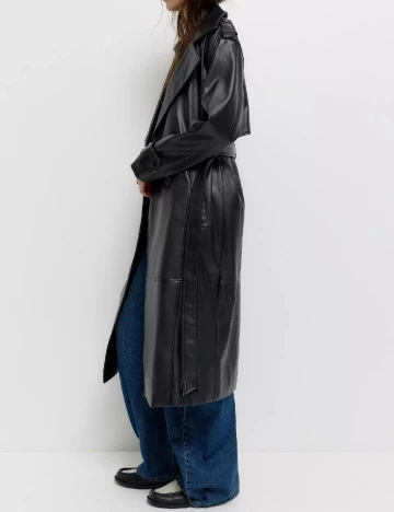 Trench Pull&Bear, negru Negru