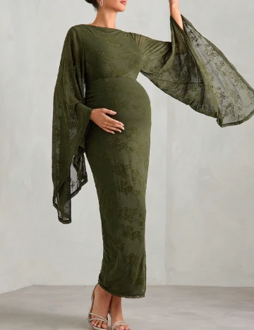 Rochie lunga SHEIN Maternity, verde