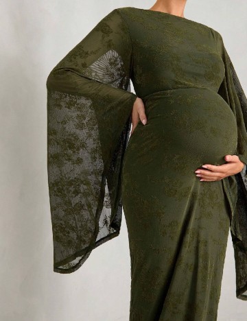 Rochie lunga SHEIN Maternity, verde