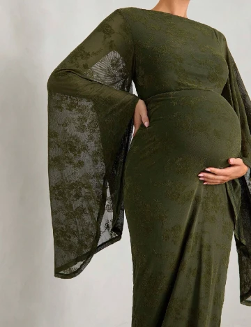 Rochie lunga SHEIN Maternity, verde