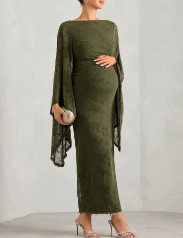 Rochie lunga SHEIN Maternity, verde