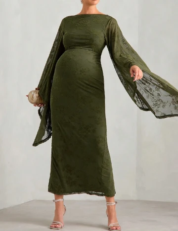 Rochie lunga SHEIN Maternity, verde