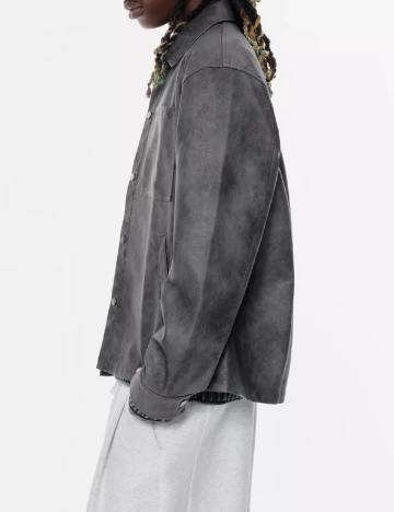 Jacheta Pull&Bear, gri inchis Gri