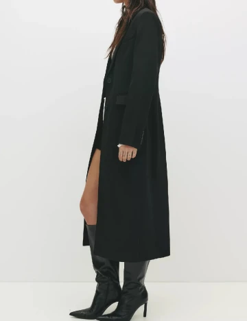 Palton Pull&Bear, negru Negru