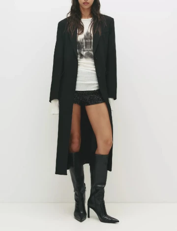 Palton Pull&Bear, negru Negru