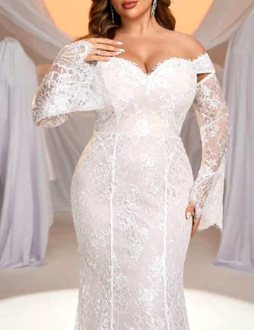 Rochie lunga SHEIN CURVE, alb Alb