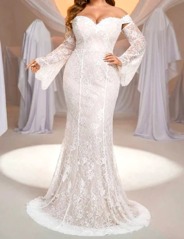 Rochie lunga SHEIN CURVE, alb Alb