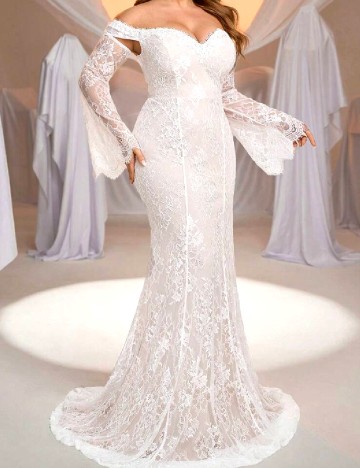 Rochie lunga SHEIN CURVE, alb