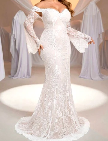 Rochie lunga SHEIN CURVE, alb Alb