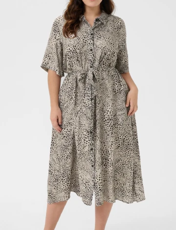 Rochie medie Kaffe Curve, bej Crem