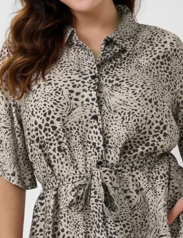 Rochie medie Kaffe Curve, bej Crem
