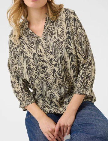 Bluza Kaffe, crem/negru Crem