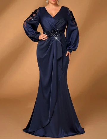 Rochie lunga SHEIN CURVE, bleumarin inchis