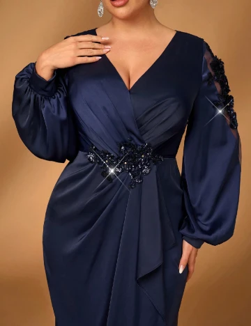 Rochie lunga SHEIN CURVE, bleumarin inchis