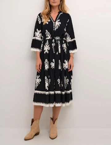 Rochie medie Cream, negru Negru